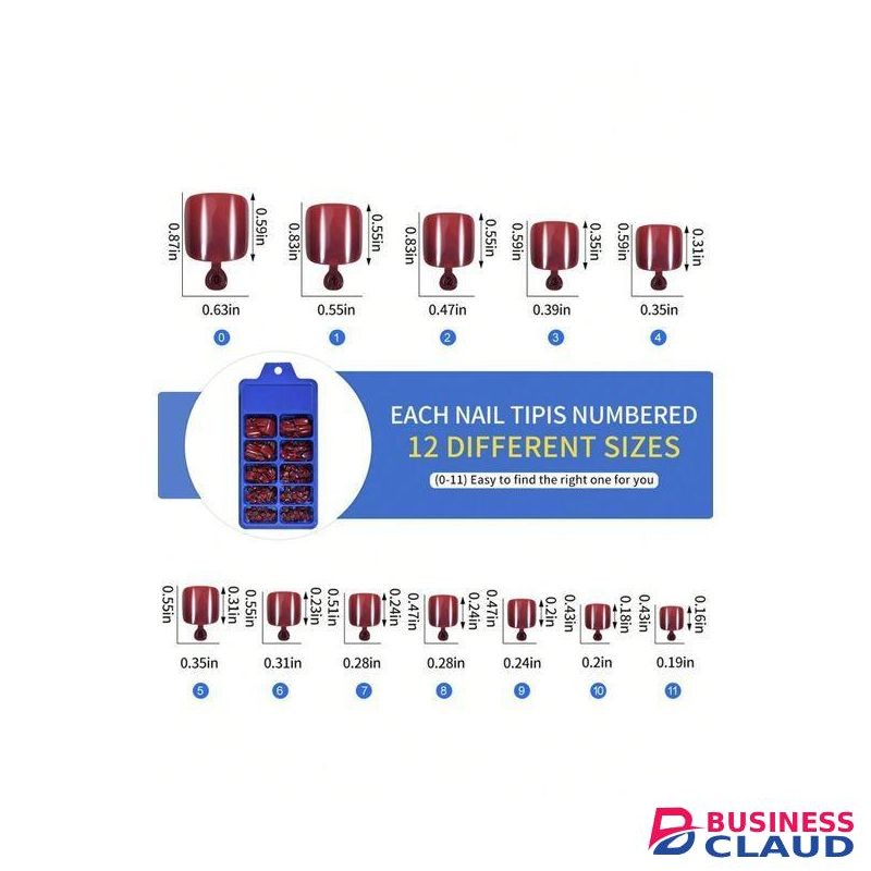 100 Pcs Glossy False Toe 12-Sizes /Box Wine Red Press On Nails Full Cover Short Square Fake Toenails