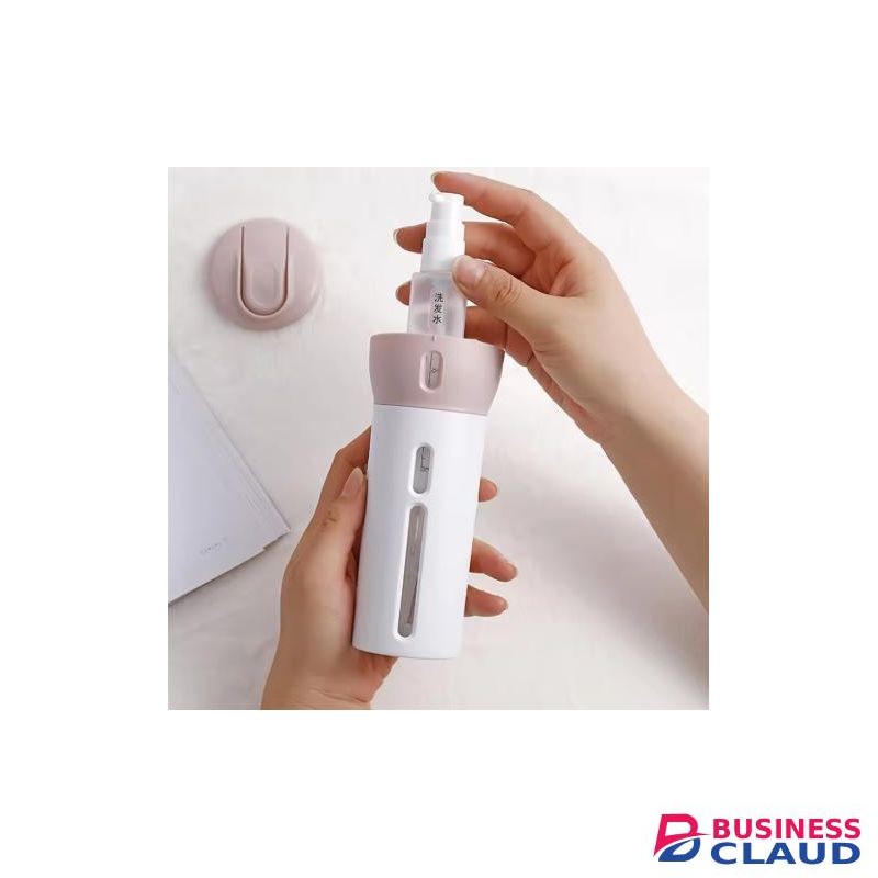 4 in 1 Travel Dispenser Bottle Set With Labels and Storage Box for Cosmetic/Shampoo/Hair/Essentials