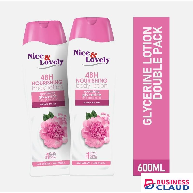 Nice & Lovely Twin Moisturizing Glycerine 600ml Lotion (Pack of 2)