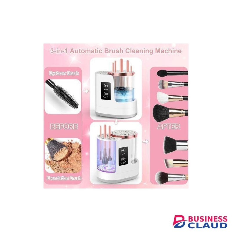 3in1 Electric Makeup Brush Cleaner Machine With Makeup Brush Dryer and Holder. Automatic USB Cosmetic Brushes Cleaner Tool for All Size Beauty Makeup Brushes.