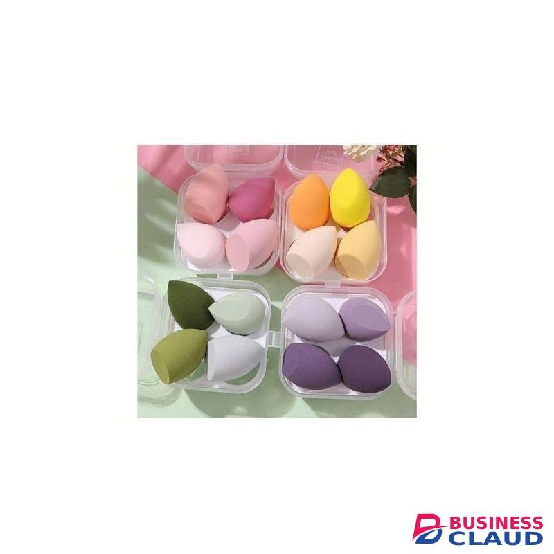 4Pcs Beauty Egg Box Makeup Sponge - Assorted