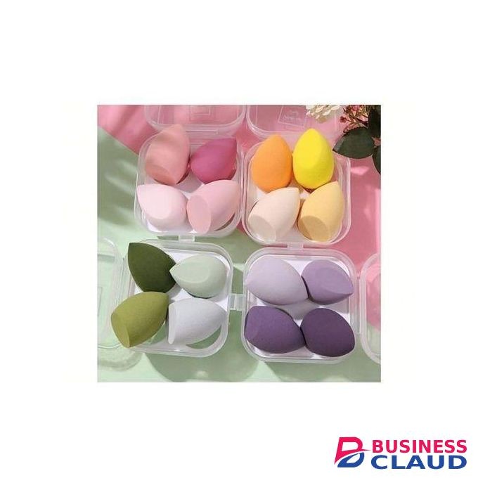 4Pcs Beauty Egg Box Makeup Sponge - Assorted