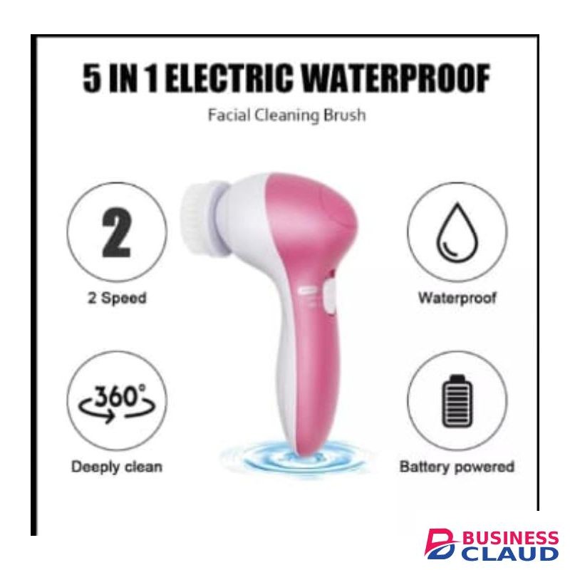5-in-1 Electric Facial & Body Cleansing Brush – Deep Cleaning Pore Cleaner & Massager with Replaceable Heads