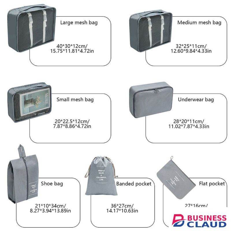 7-piece travel luggage storage bag set