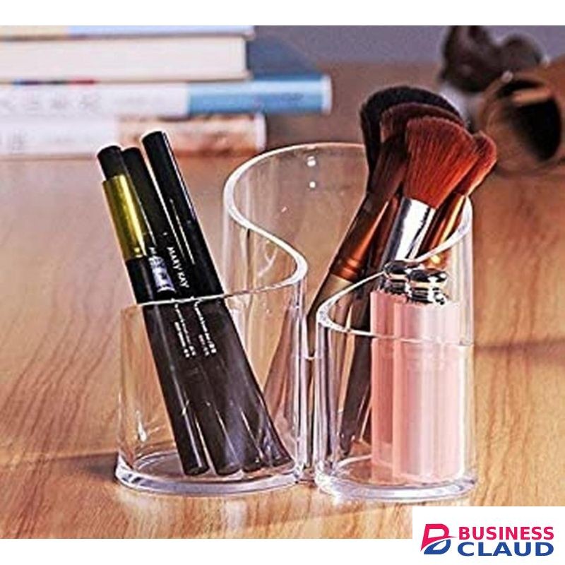 Multipurpose Cosmetic 3 Compartment Brush Organizer – Stylish and Functional Makeup Storage for Home and Trave