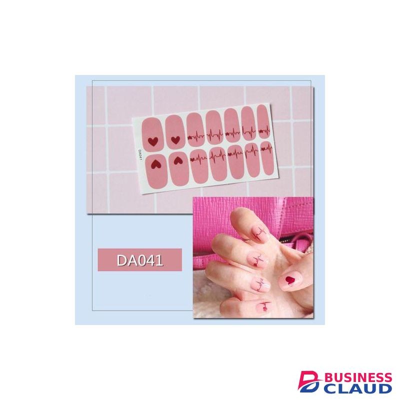 14PcsSheet Star Moon Heart Leaf Grid Nail Sticker Full58