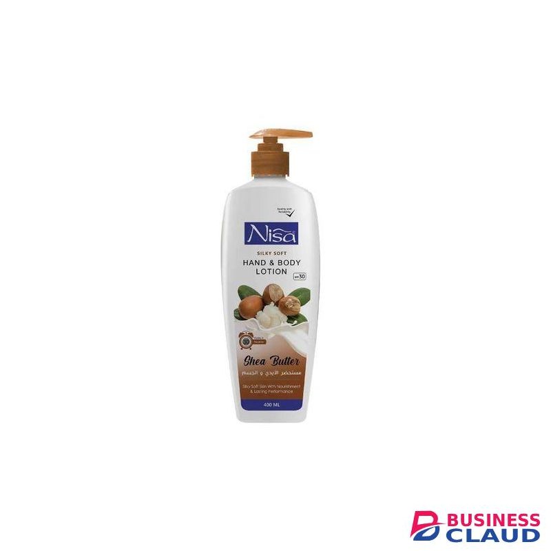 Nisa SHEA BUTTER Silky Soft Hand & Body Lotion. Moisturizes, Softens, Smooths, Smooths, Replenishes, Removes Blemishes & Imperfections, soothes, repairs, and promote overall skin health.