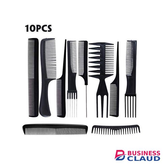 10 PCS Professional Styling Comb Set Hair Combs Salon Hair Styling Tools-Black
