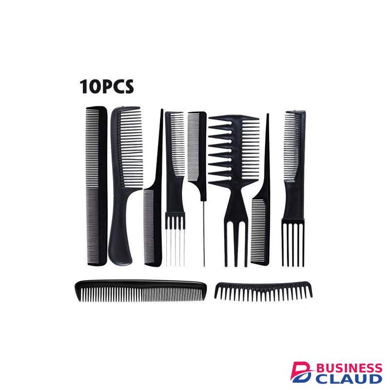 10 PCS Professional Styling Comb Set Hair Combs Salon Hair Styling Tools-Black