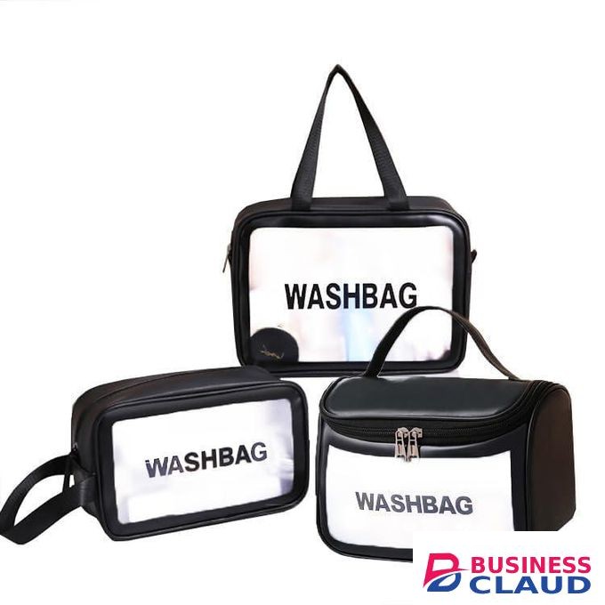 3 piece Portable Wash Bags for Toiletries, Cosmetics, and Essentials