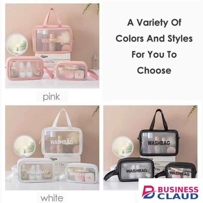 3 In 1 Transparent And Waterproof Cosmetics/ Makeup/wash Bags