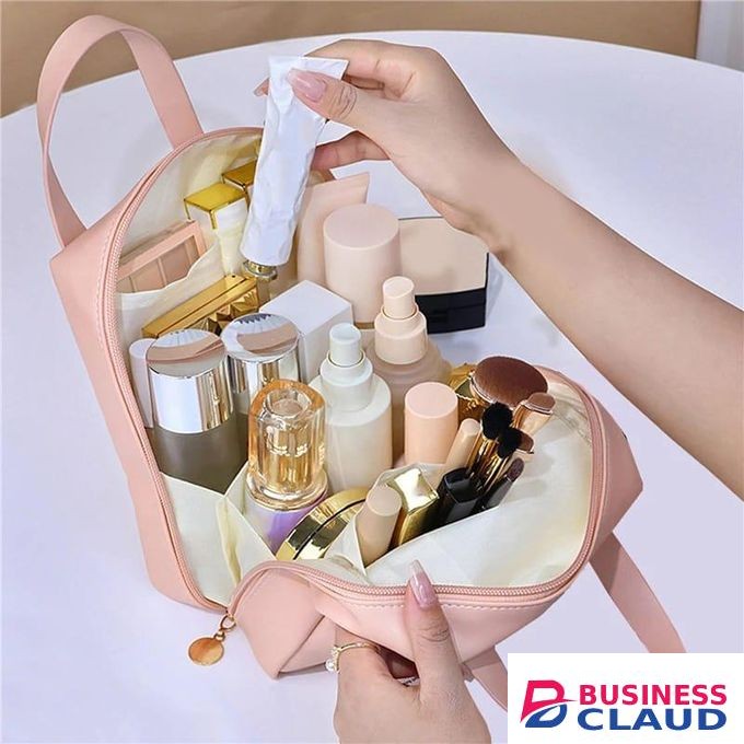 New Portable Large Capacity PU Shell Makeup Bag Waterproof Travel Storage Toiletry Bag Handheld Fashionable Organizer for Women and Men