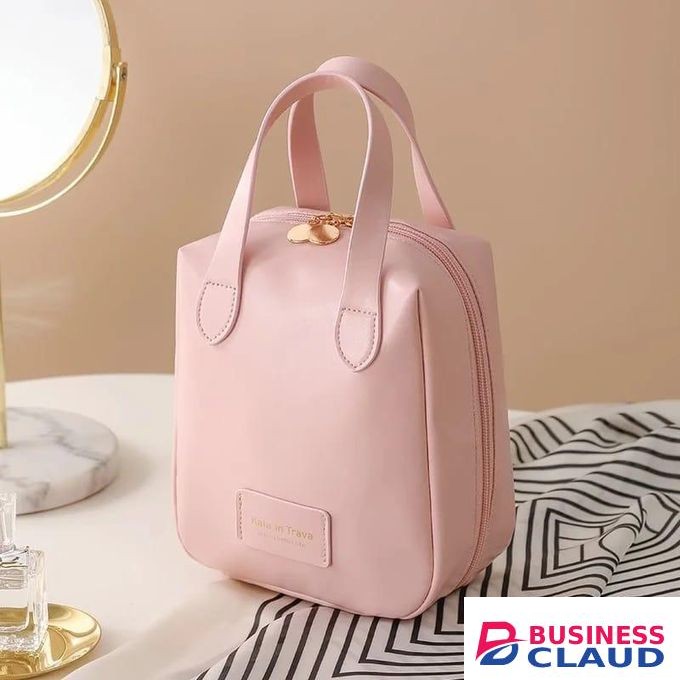 New Portable Large Capacity PU Shell Makeup Bag Waterproof Travel Storage Toiletry Bag Handheld Fashionable Organizer for Women and Men