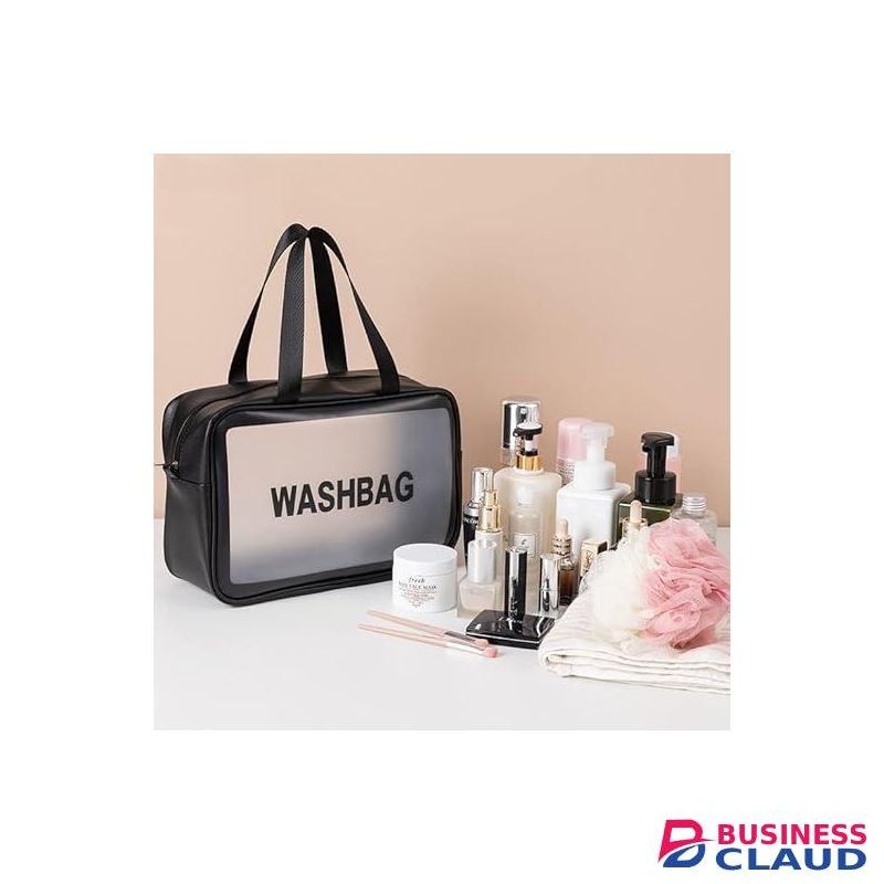 3-Piece Transparent Travel Toiletry Bag Set Waterproof Makeup Organizer Pouch with Handle Portable Wash Bags for Toiletries, Cosmetics, and Essentials