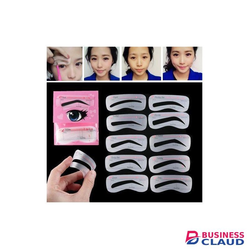30PCS Women Eyebrow Stencil Reusable Template Eye Makeup Tools Stickers