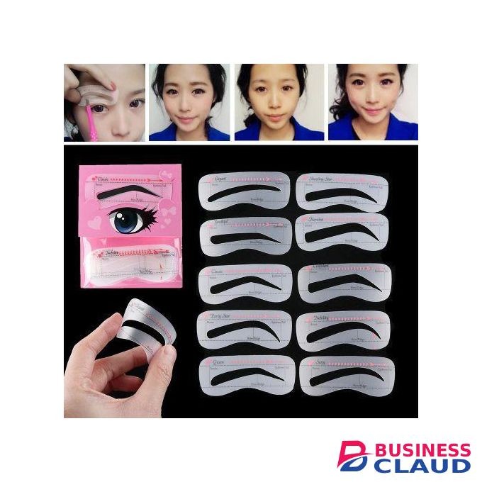 30PCS Women Eyebrow Stencil Reusable Template Eye Makeup Tools Stickers