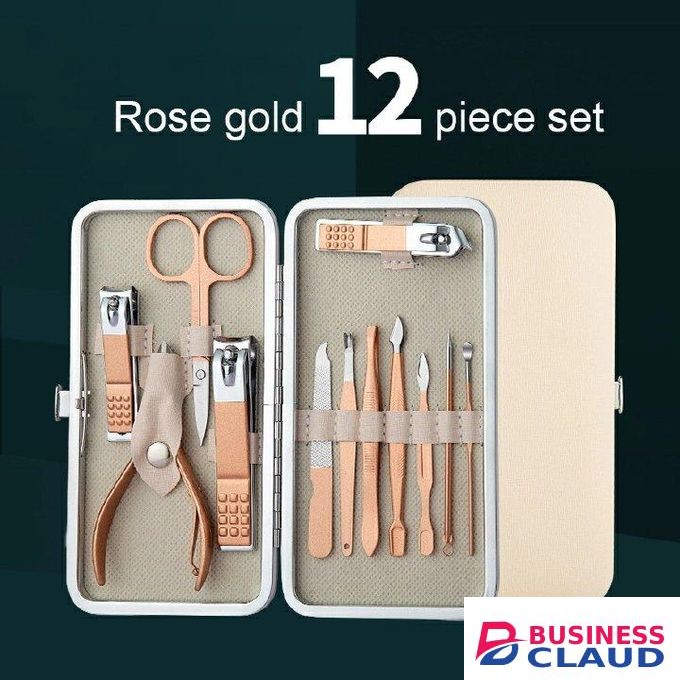 12PCS/Set Nail Clippers Trimmers Ear Spoon Dead Skin Pliers Nail Cutting Stainless Steel Scissors Nail Beauty Manicure Tools