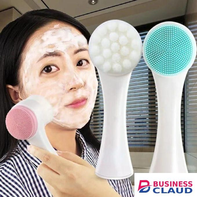 2 in 1 deep cleansing facial double sided head soft massage cleansing silicone brush head. Facial Brush
