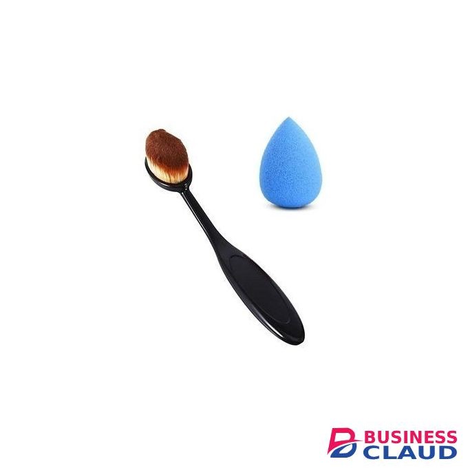 1 Oval Cosmetic Toothbrush Shape Brush + 1 Beauty Blender