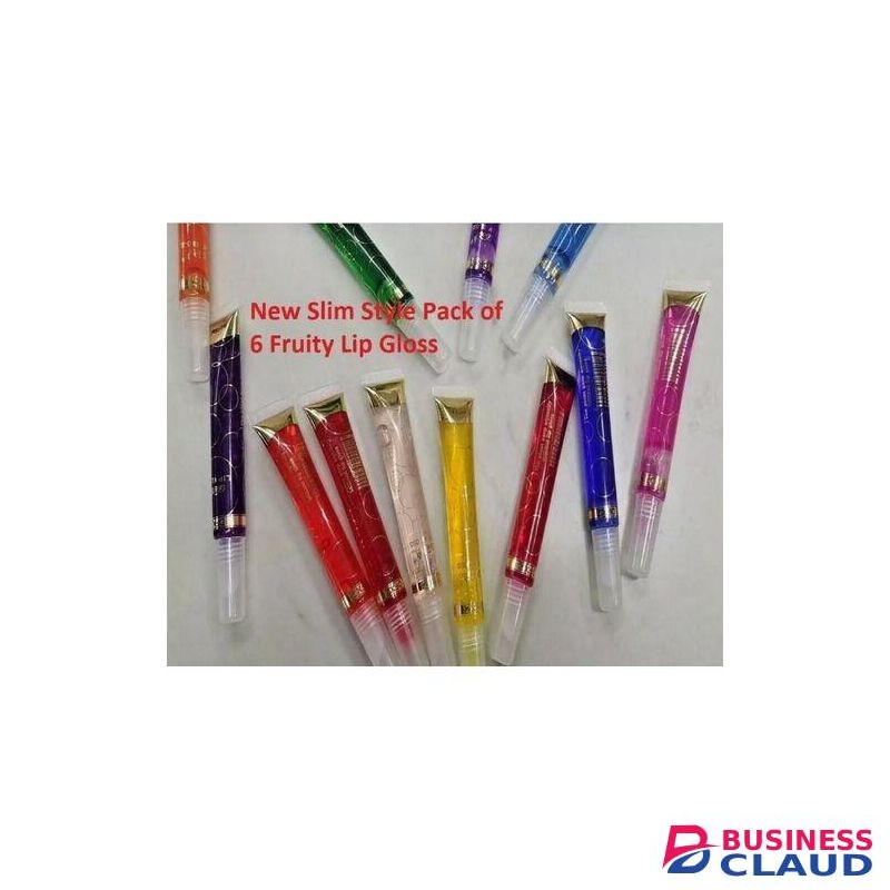 YH Beauty New Slim Long-lasting Pack of 6 Mixed Fruity Lip Gloss Moisturising & Shiny 15m