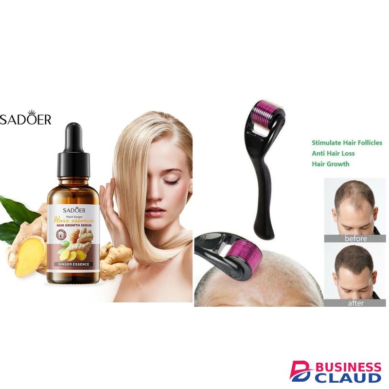 Derma Roller Hair Growth, Beard Growth, Micro Needles 0.5mm + Free Sadoer Hair Growth Essence