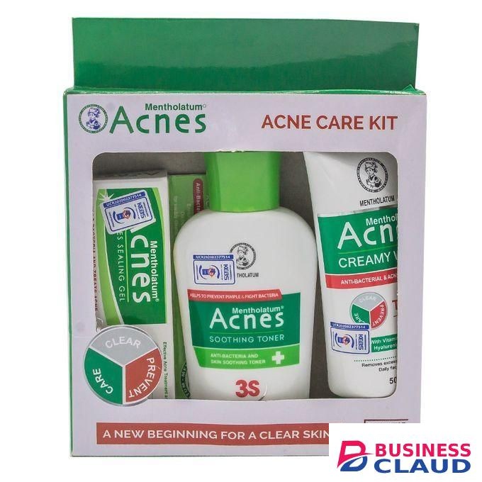 ACNES Acne & Pimple Treatment Kit Creamy Face Wash, Toner & Sealing Gel