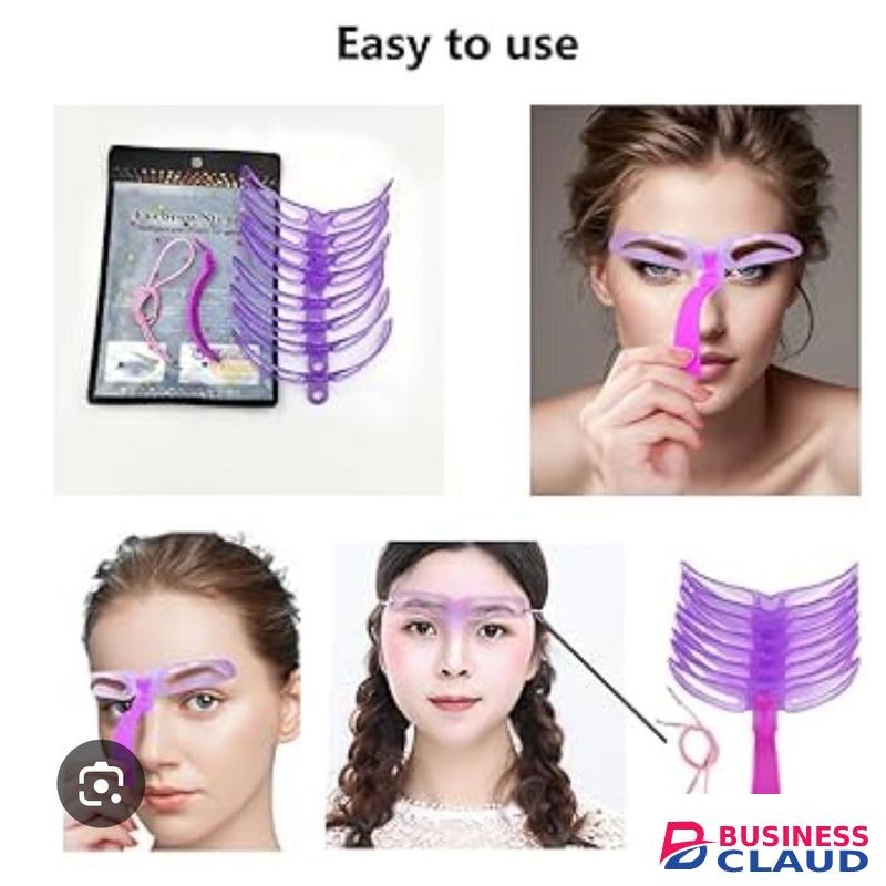 8-in-1 Professional Eyebrow Stencil Kit for Symmetrical Shaping, Reusable and Flexible Eyebrow Template Set with 8 Unique Styles, Easy-to-Use Brow Grooming Guide with Adjustable Head Strap for Precision Makeup