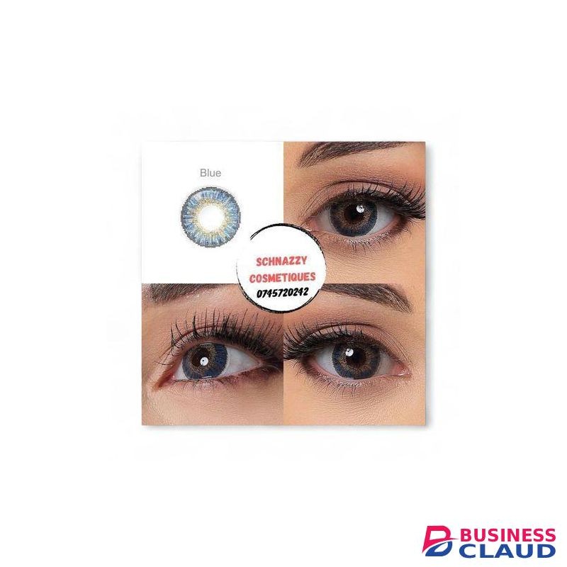 NEW Trending BLUE Eye Contact Lens Eye Color Blends 1 Pair (FOR 2 EYES) Cosmetic Aesthetic + FREE STORAGE CASE
