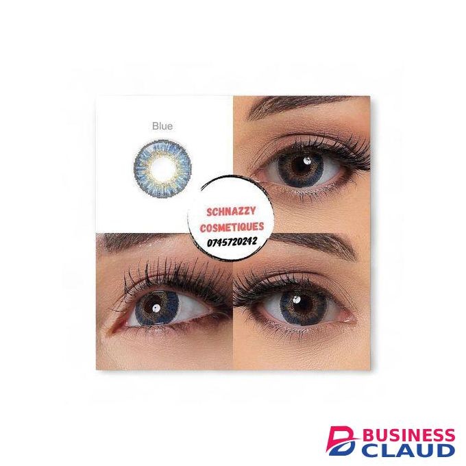NEW Trending BLUE Eye Contact Lens Eye Color Blends 1 Pair (FOR 2 EYES) Cosmetic Aesthetic + FREE STORAGE CASE