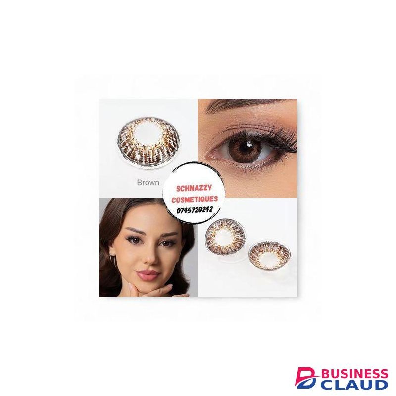 NEW Trending BROWN Eye Contact Lens Eye Color Blends 1 Pair (FOR 2 EYES) Cosmetic Aesthetic + FREE STORAGE CASE