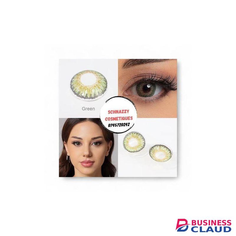 NEW Trending GREEN Eye Contact Lens Eye Color Blends 1 Pair (FOR 2 EYES) Cosmetic Aesthetic + FREE STORAGE CASE