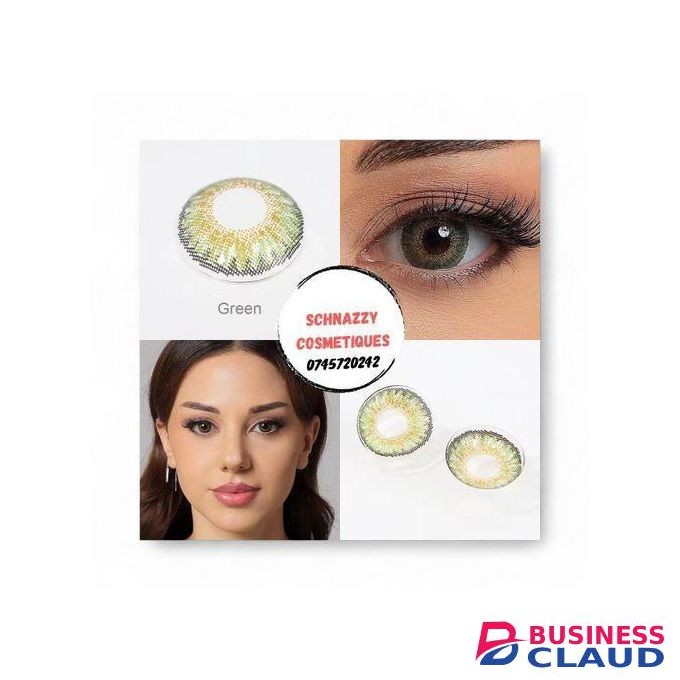 NEW Trending GREEN Eye Contact Lens Eye Color Blends 1 Pair (FOR 2 EYES) Cosmetic Aesthetic + FREE STORAGE CASE