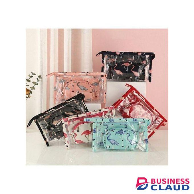 3 Pack Toiletry Bag Organiser, PVC Travel Bag for Toiletries Handbags for Women Cosmetic Makeup Pouch Bag Makeup Case Bag Small Wallet Clear with Zipper Transparent