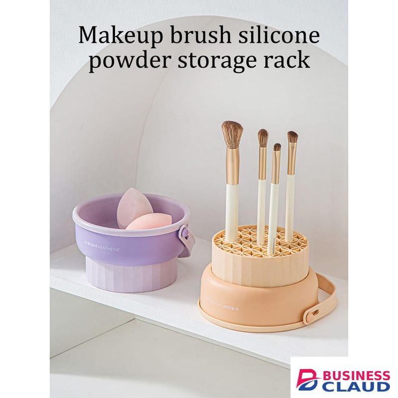 2 In 1 Silicone Makeup Brush Cleaning Bowl With Dryer On The Other Side
