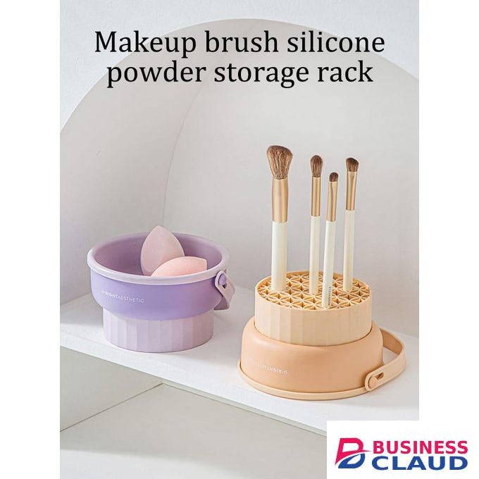 2 In 1 Silicone Makeup Brush Cleaning Bowl With Dryer On The Other Side