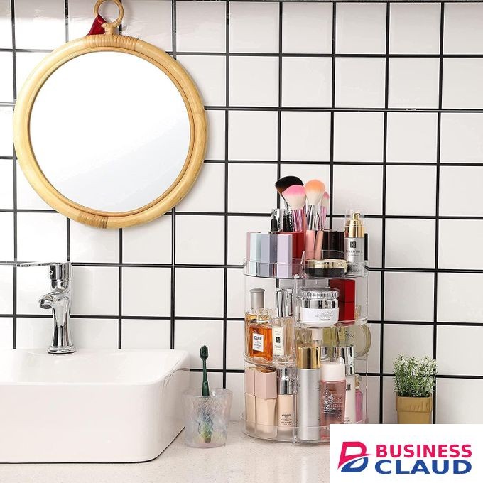 360-Degree Rotating Cosmetic Organizer and Storage Box