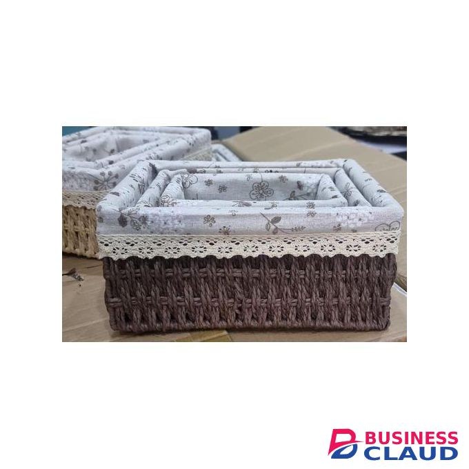 3Pcs Woven Nordic Cotton Rope Storage Baskets Organizer Desktop Sundries Decorative Key Storage Basket Bins Organizer Box for Makeup, Jewellery, Bathroom, Toilet, Kitchen