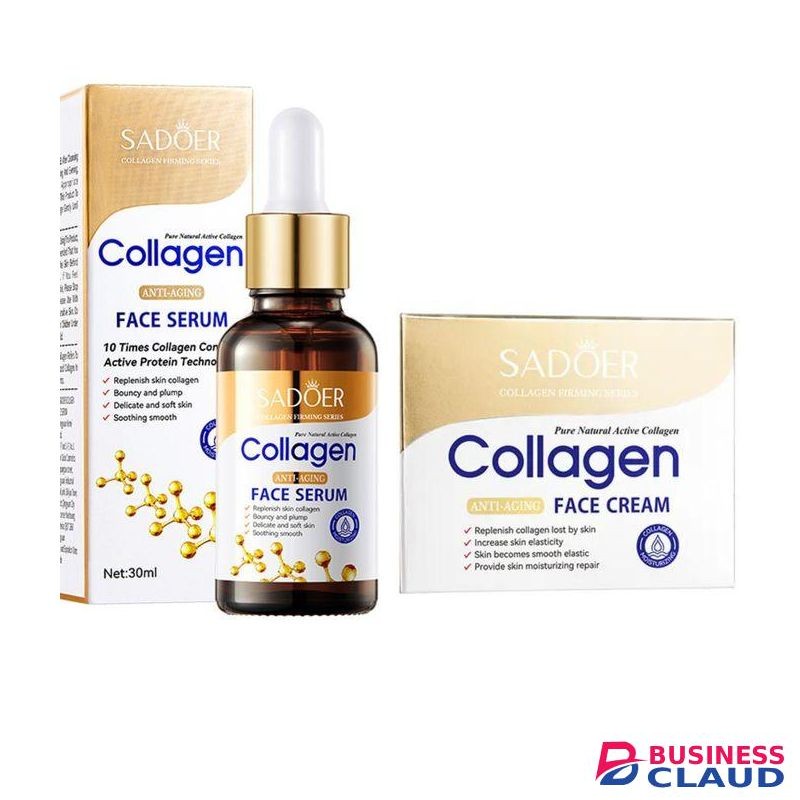 SADOER 2 In 1, Collagen Cream + Collagen Serum, Anti Aging Collagen Serum And Cream Combo For Smooth, Moisturized Skin