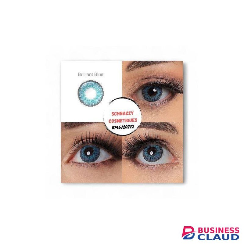 NEW Trending BRILLIANT BLUE Eye Contact Lens Eye Color Blends 1 Pair (FOR 2 EYES) Cosmetic Aesthetic + FREE STORAGE CASE