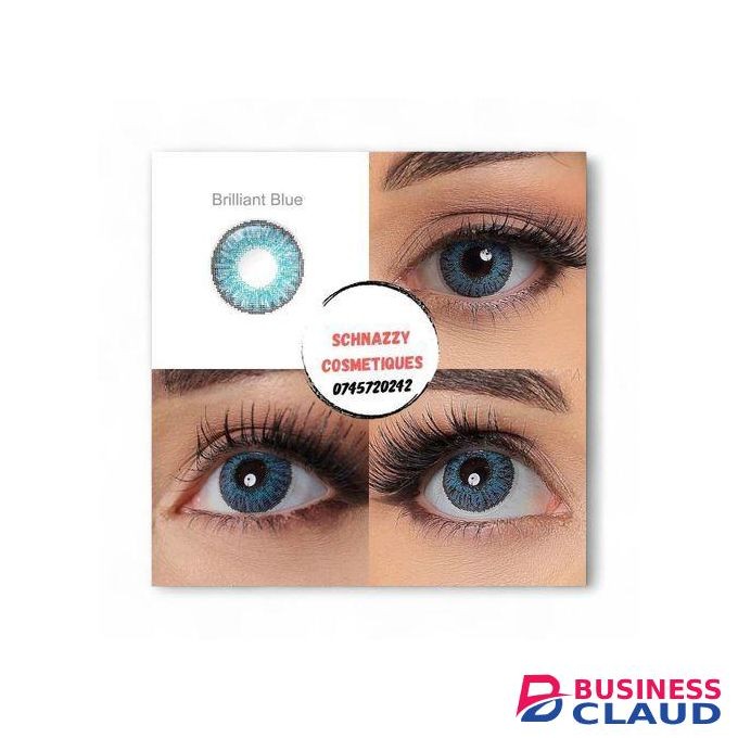 NEW Trending BRILLIANT BLUE Eye Contact Lens Eye Color Blends 1 Pair (FOR 2 EYES) Cosmetic Aesthetic + FREE STORAGE CASE