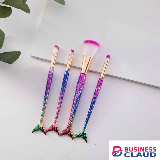 4pcs Mermaid Make-up Brushes Colorful Beauty tools
