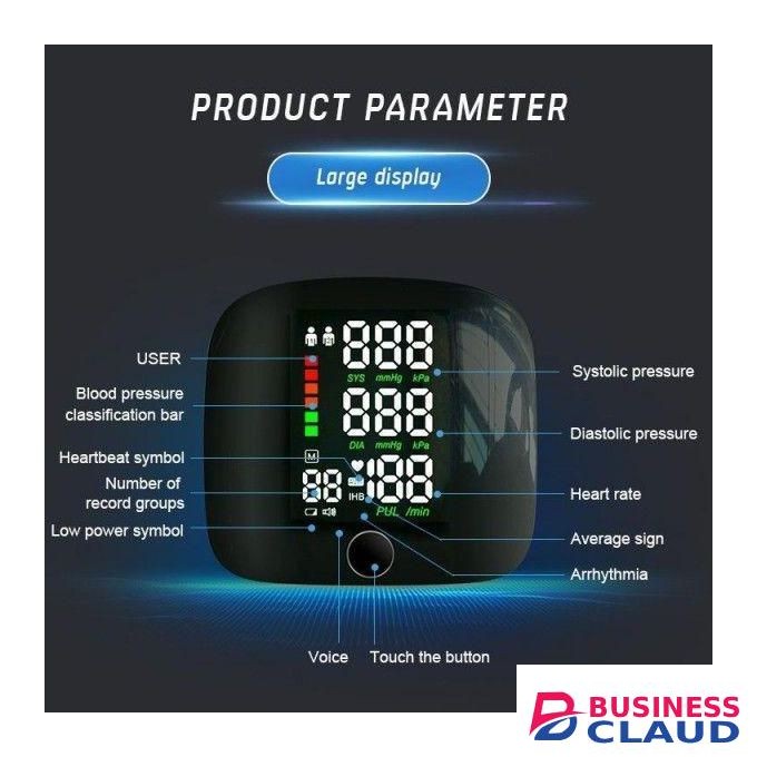 Digital Blood Pressure Monitor BP Pulse Wrist Arm Health Vascular Heartbeat Test-Voice Announcements with FREE GIFT