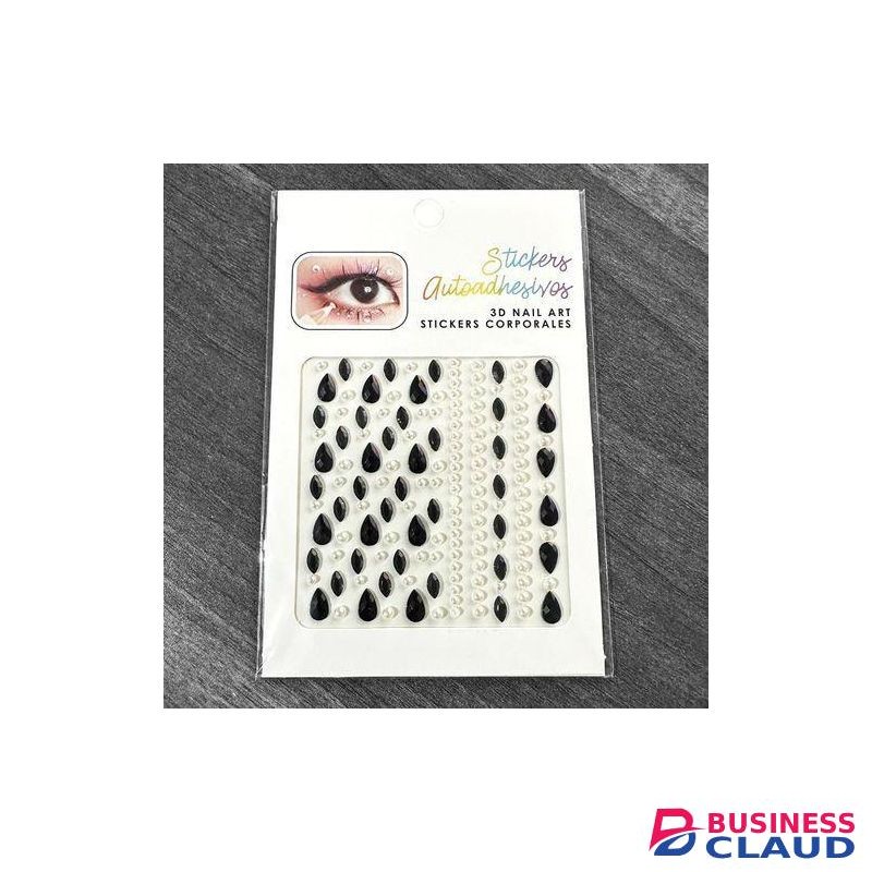 Multi Size Drop Shape + Faux Pearl Face Decoration Jewelry Sticker DIY Diamond-Shape Eyeshadow Body Makeup Self-adhesive Gemstone Nail Art