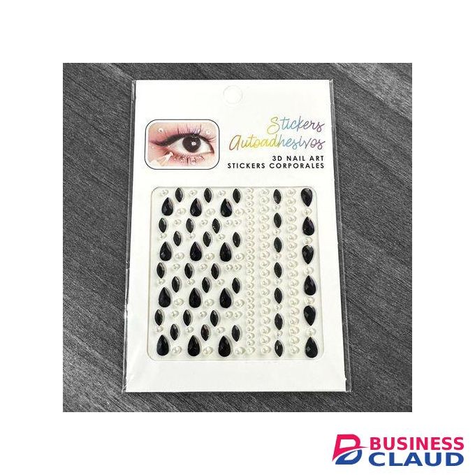Multi Size Drop Shape + Faux Pearl Face Decoration Jewelry Sticker DIY Diamond-Shape Eyeshadow Body Makeup Self-adhesive Gemstone Nail Art
