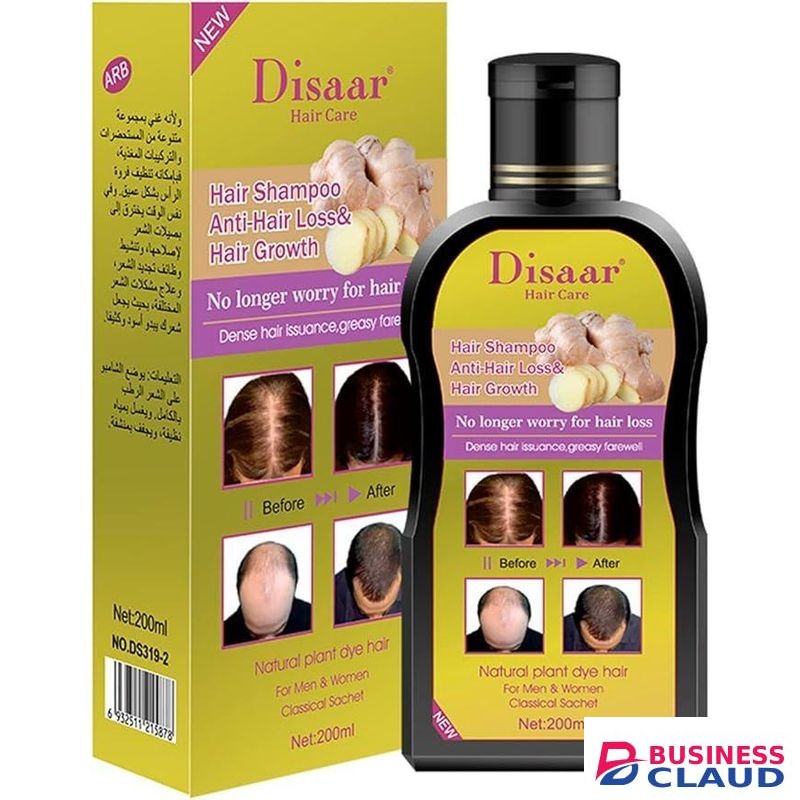Disaar BEAUTY Hair Shampoo Anti-Hair Loss Hair Growth Ginger Extract Regrowth Repair Clean Scalp Regeneration Plant Dye Herbal Treatment 200ml