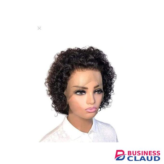 Beauty Short Bob Curly Pure Human Hair Peruvian Wig 10" Frontal