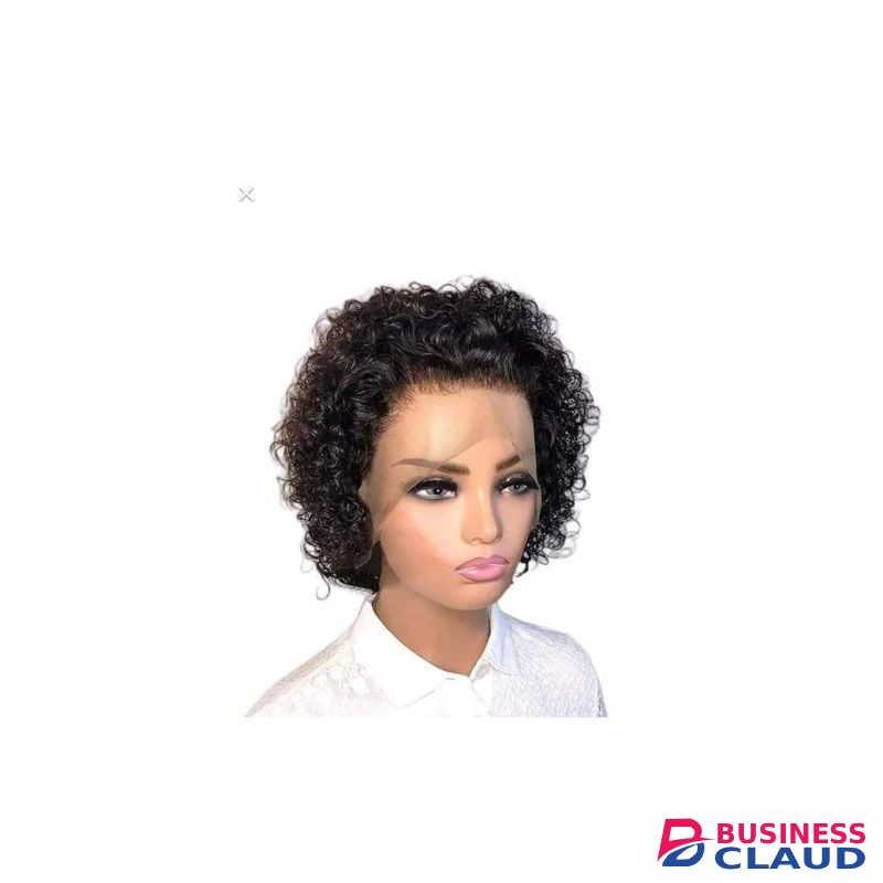 Beauty Short Bob Curly Pure Human Hair Peruvian Wig 10" Frontal