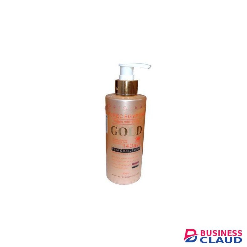 Purec Egyptian Magic Whitening Gold 14 Days Lotion - 300ml remove age spots, freckles and evens out skin tone. clear dark spots on knee, elbow, thigh and other dark areas.