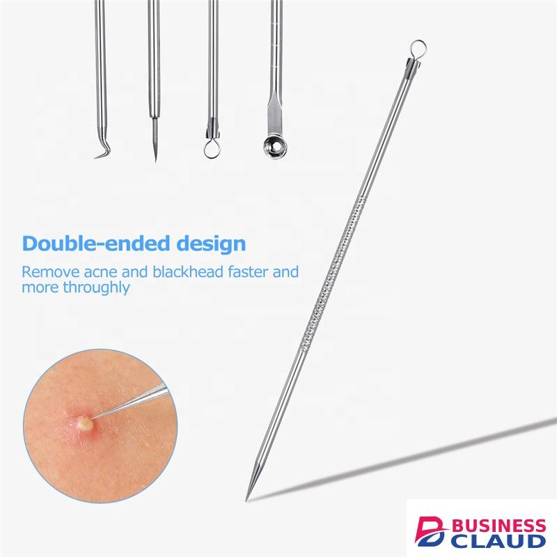Blackhead Comedone Acne Pimple Remover Kit,4pcs Silver