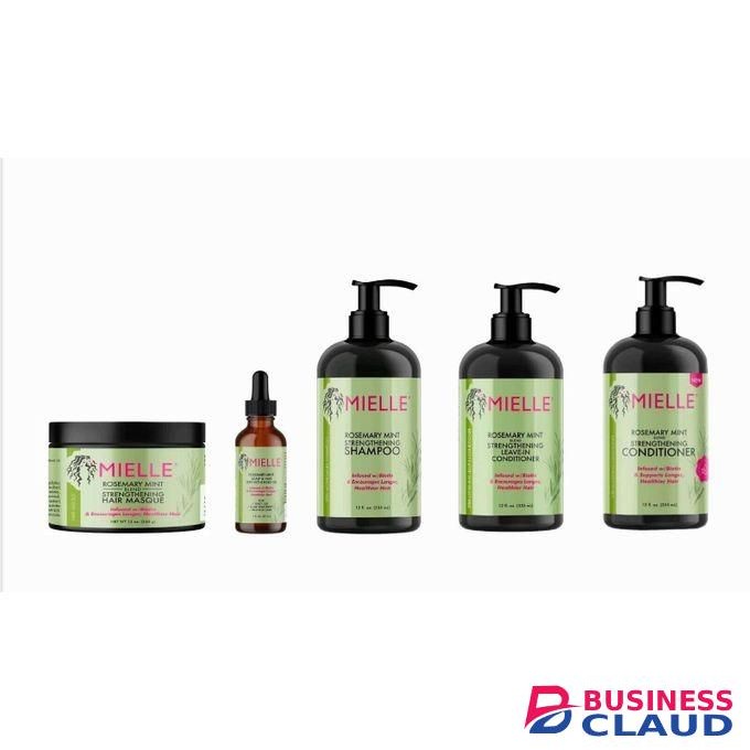 Mielle Organics 5 Pack of Rosemary Mint Shampoo, Conditioner, Rosemary Mint Oil, Mint Leave-In Conditioner, Rosemary Mint Hair Masque for Stronger Healthier Hair Growth